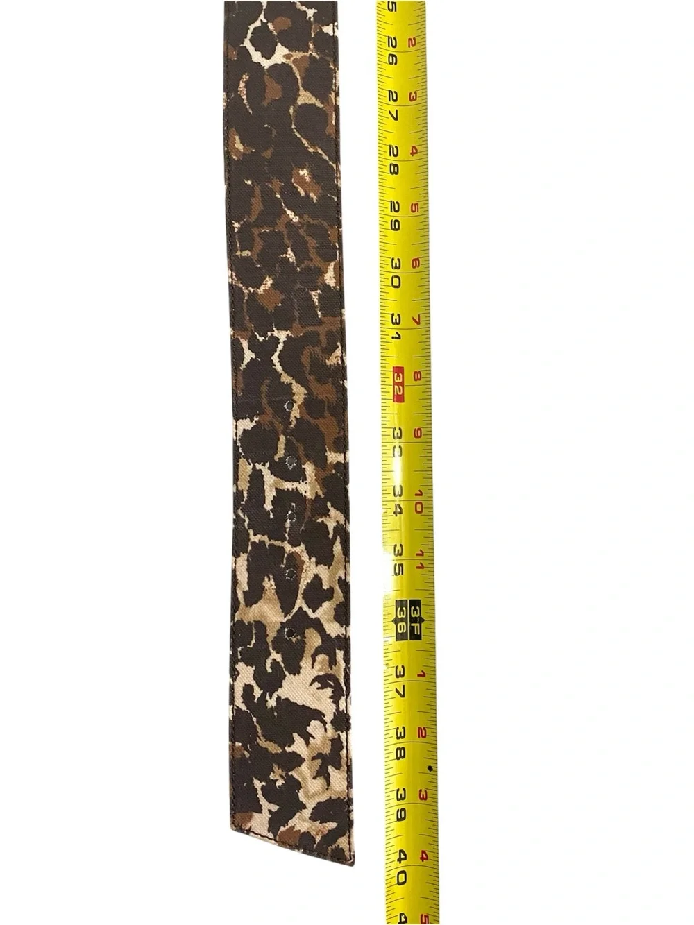 Veronica Beard Rickie Brown Animal Print Canvas Leather Statement Belt Large